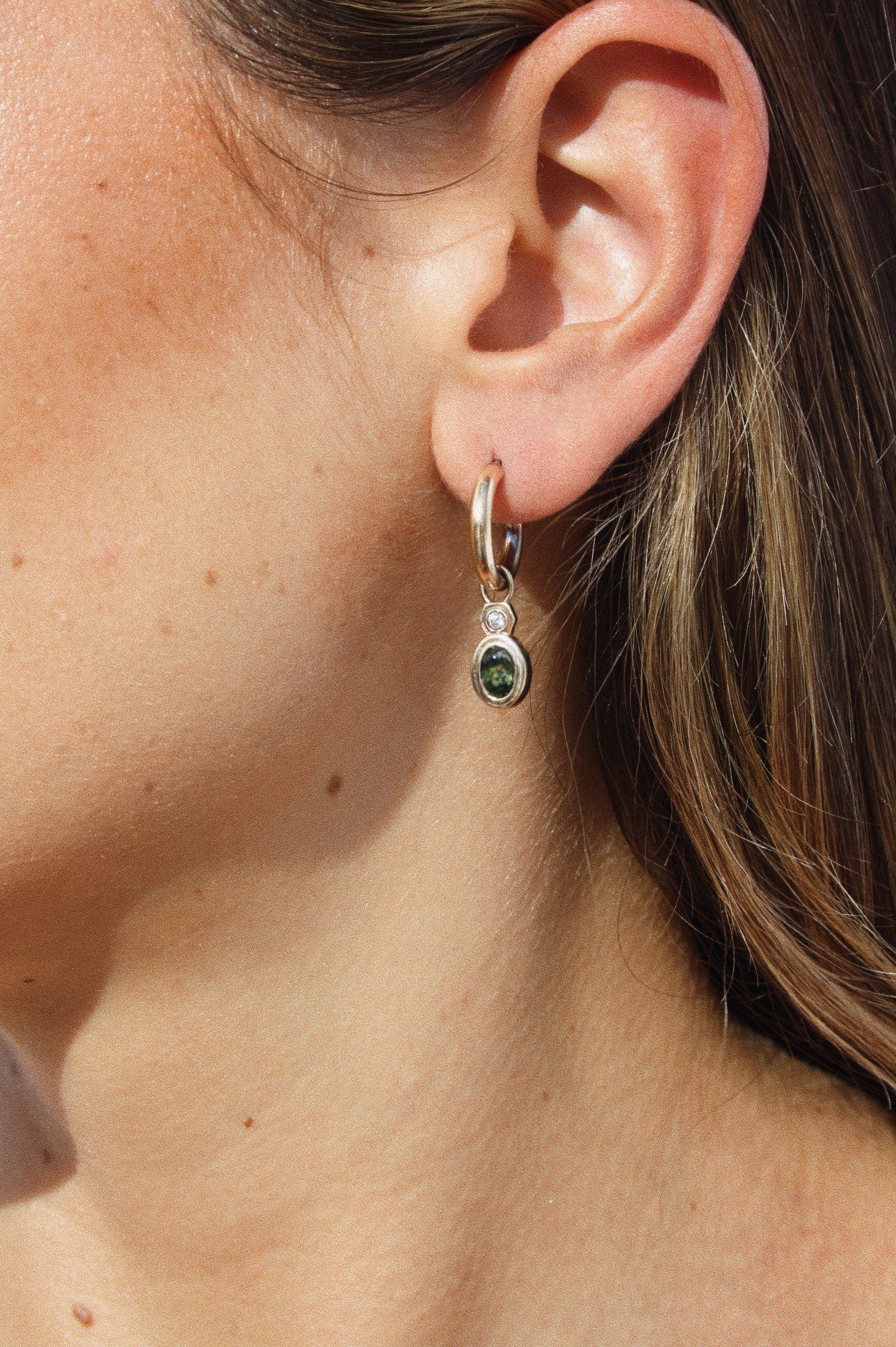 Orbit Drop Hoop 9ct Gold