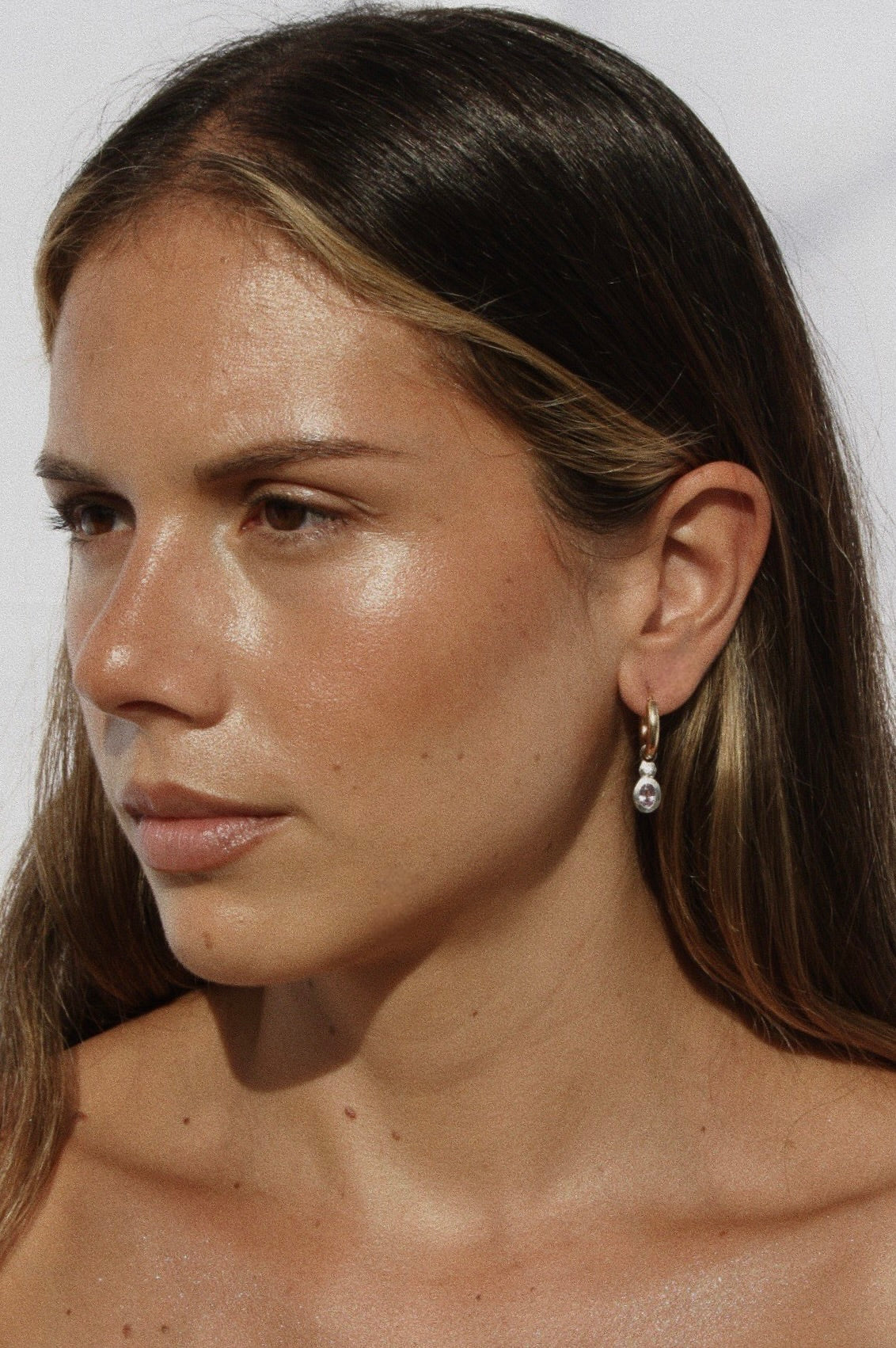 Orbit Drop Hoop Silver