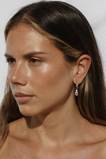 Orbit Drop Hoop Silver