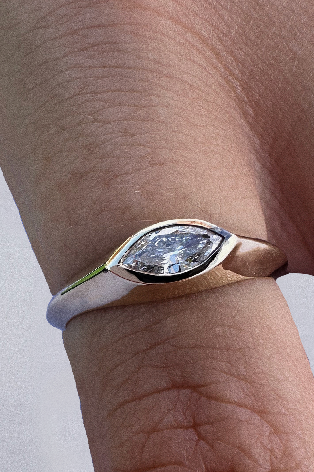 Marquise Diamond Pinky Ring