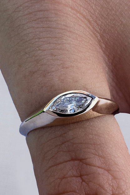 Marquise Diamond Pinky Ring