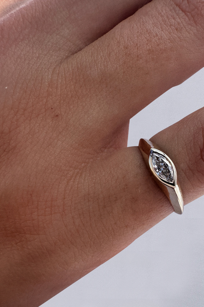 Marquise Diamond Pinky Ring