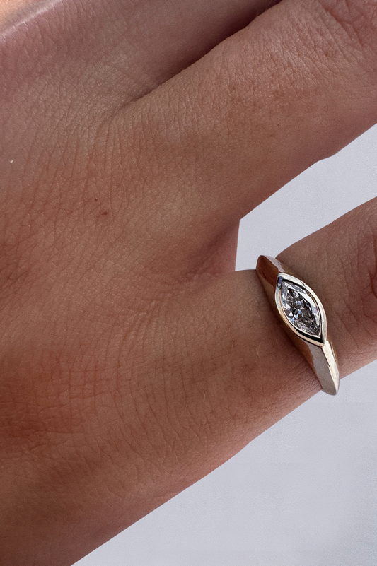 Marquise Diamond Pinky Ring