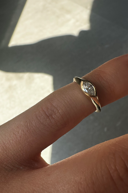 Marquise Diamond Pinky Ring