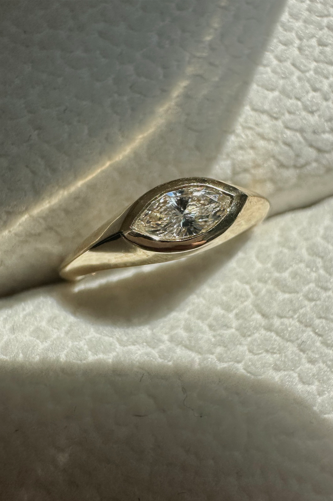 Marquise Diamond Pinky Ring
